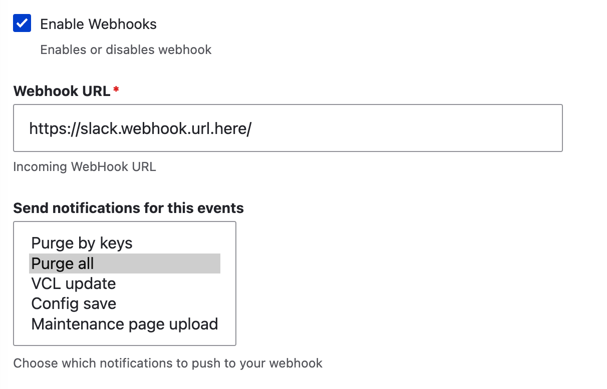 Fastly admin UI for webhooks